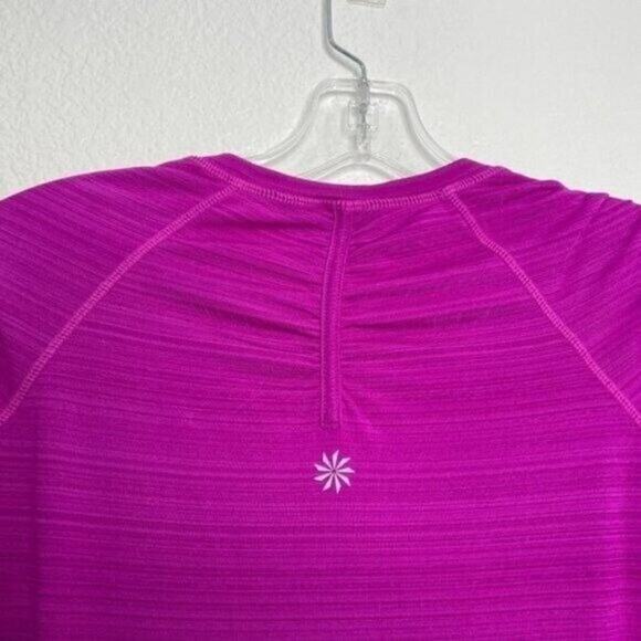 Athleta Womens Size S Purple Basic Short Sleeve Half Zip Activewear Workout Top - Picture 14 of 16
